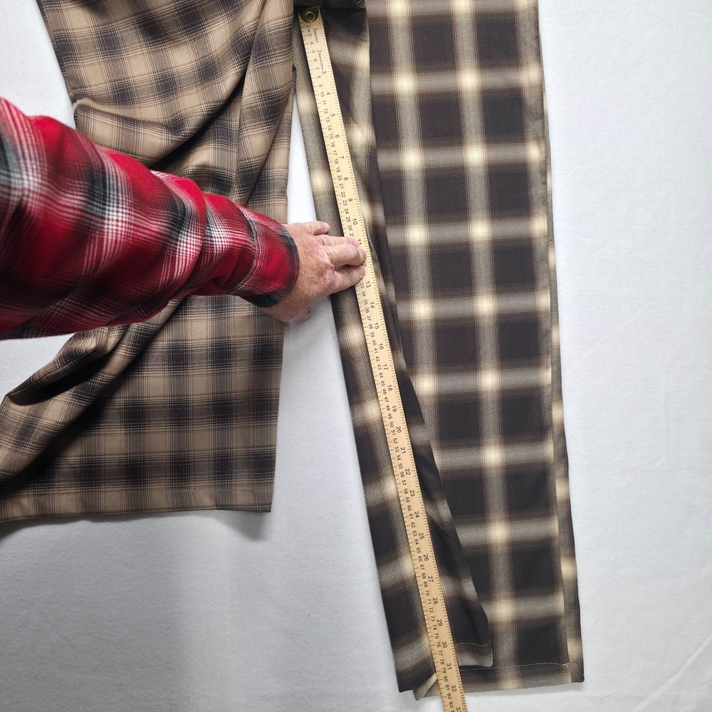 Nordstrom Women's Brown Ombre Plaid Mix High Waist Wide Leg Pants Size 2X NWT - Picture 8 of 9